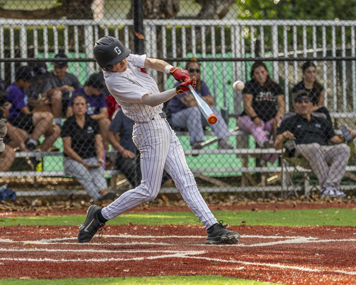 Batter mid-swing